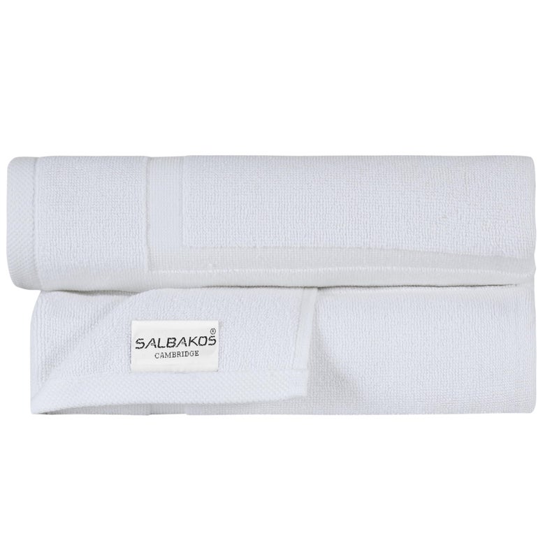 SALBAKOS 100% Turkish Cotton Bath Mat Set 2-Piece - 20x34 inch, Premium Quality Hotel & Spa Collection, Soft, Absorbent, Long Lasting, Durable Bathroom Rugs | Made in Turkey (White, 2 Bath Mats) - Image 5